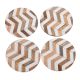 Round Wooden Coasters with White Resin Inlay Geometric Design-Set of 4